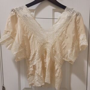 Elegant Cream Lace Top